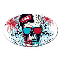 That Cool Graffiti Skull Oval Magnet by Salman4z