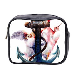 Anchor Watercolor Painting Tattoo Art Anchors And Birds Mini Toiletries Bag (two Sides) by Salman4z