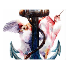 Anchor Watercolor Painting Tattoo Art Anchors And Birds Premium Plush Fleece Blanket (large) by Salman4z