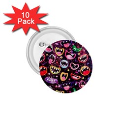 Funny Monster Mouths 1 75  Buttons (10 Pack) by Salman4z