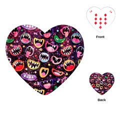 Funny Monster Mouths Playing Cards Single Design (heart) by Salman4z