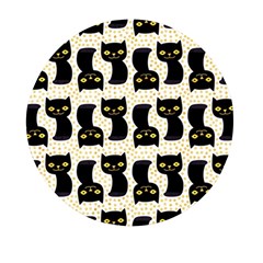 Black Cats And Dots Koteto Cat Pattern Kitty Mini Round Pill Box (pack Of 5) by Salman4z