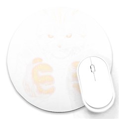 Boxing Cat Round Mousepad by JayEdden