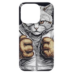 Boxing Cat Iphone 14 Pro Black Uv Print Case by JayEdden