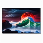 Sea Ocean Waves Rocks Sunset Artwork Postcards 5  x 7  (Pkg of 10) Front