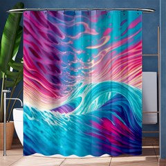 Tsunami Waves Ocean Sea Nautical Nature Water 6 Shower Curtain 60  X 72  (medium)  by Jancukart