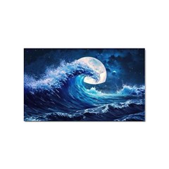 Tsunami Waves Ocean Sea Nautical Nature Water Moon Sticker (rectangular) by Jancukart