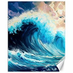 Tsunami Waves Ocean Sea Nautical Nature Water Arts Canvas 11  X 14  by Jancukart