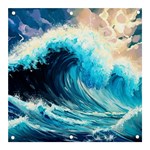 Tsunami Waves Ocean Sea Nautical Nature Water Arts Banner and Sign 3  x 3  Front