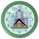 Amsterdam Landmark Landscape Color Wall Clock Front