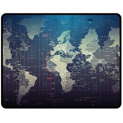 Vintage World Map Illustration Artwork Water Drop Digital Art Arts Fleece Blanket (medium) by Sudheng