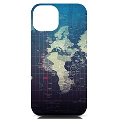 Vintage World Map Illustration Artwork Water Drop Digital Art Arts Iphone 14 Black Uv Print Case by Sudheng