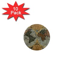 Vintage World Map 1  Mini Magnet (10 Pack)  by Sudheng