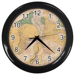 Vintage World Map Physical Geography Wall Clock (black) by Sudheng