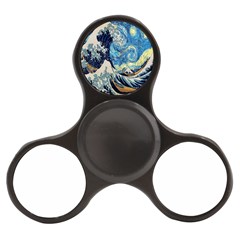 The Great Wave Of Kanagawa Painting Starry Night Van Gogh Finger Spinner by Sudheng