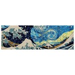 Starry Night Hokusai Van Gogh The Great Wave Off Kanagawa Banner and Sign 9  x 3  Front