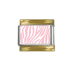 Pink Zebra Vibes Animal Print  Gold Trim Italian Charm (9mm) by ConteMonfrey