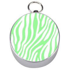 Green Zebra Vibes Animal Print  Silver Compasses by ConteMonfrey