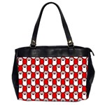 Red And White cat Paws Oversize Office Handbag (2 Sides) Front