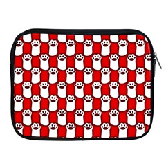 Red And White Cat Paws Apple Ipad 2/3/4 Zipper Cases by ConteMonfrey