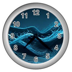 Technology Computer Background (1) Wall Clock (silver) by Simbadda