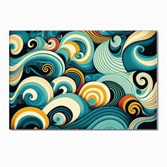 Waves Ocean Sea Abstract Whimsical Abstract Art 6 Postcards 5  X 7  (pkg Of 10) by Wegoenart