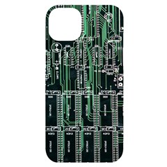 Printed Circuit Board Circuits Iphone 14 Plus Black Uv Print Case by Celenk