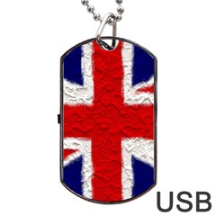 Union Jack Flag National Country Dog Tag Usb Flash (two Sides) by Celenk