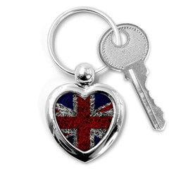 Union Jack Flag Uk Patriotic Key Chain (heart) by Celenk