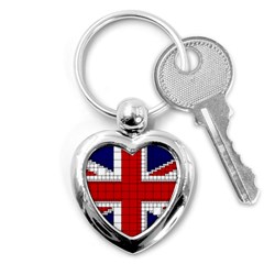 Union Jack Flag Uk Patriotic Key Chain (heart) by Celenk