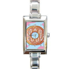 Dessert Food Donut Sweet Decor Chocolate Bread Rectangle Italian Charm Watch by Uceng