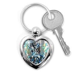 Abstract Acrylic Color Texture Watercolor Creative Key Chain (heart) by Uceng