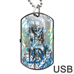 Abstract Acrylic Color Texture Watercolor Creative Dog Tag Usb Flash (two Sides) by Uceng