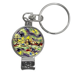 Abstract Arts Psychedelic Art Experimental Nail Clippers Key Chain by Uceng