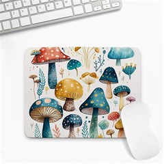 Mushroom Forest Fantasy Flower Nature Small Mousepad by Uceng