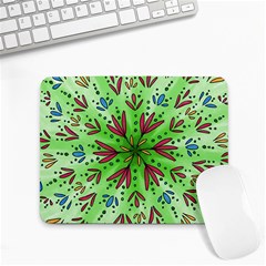 Flower Mandala Art Drawing Spring Background Small Mousepad by Uceng