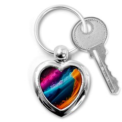 Abstract Art Artwork Key Chain (heart) by Uceng