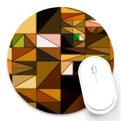 Abstract Experimental Geometric Shape Pattern Round Mousepad by Uceng