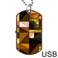 Abstract Experimental Geometric Shape Pattern Dog Tag Usb Flash (two Sides) by Uceng