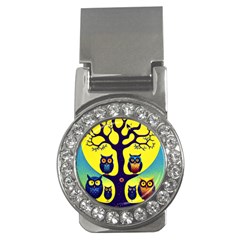 Owl Animal Cartoon Drawing Tree Nature Landscape Money Clips (cz)  by Uceng