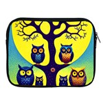 Owl Animal Cartoon Drawing Tree Nature Landscape Apple iPad 2/3/4 Zipper Cases Front