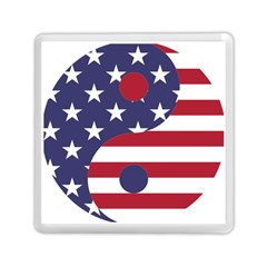 Yang Yin America Flag Abstract Art Asian Balance Memory Card Reader (square) by Wegoenart