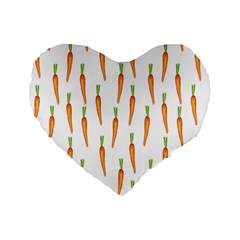 Carrot Standard 16  Premium Heart Shape Cushions by SychEva