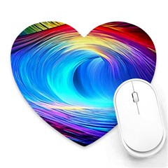 Art Fantasy Painting Colorful Pattern Design Heart Mousepad by Ravend