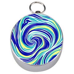 Pattern Design Swirl Watercolor Art Silver Compasses by Ravend