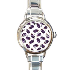 Eggplant Round Italian Charm Watch by SychEva