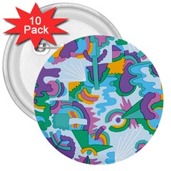 Pattern Hotdogtrap 3  Buttons (10 Pack)  by Salman4z