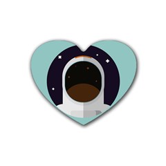 Astronaut Space Astronomy Universe Rubber Heart Coaster (4 Pack) by Salman4z