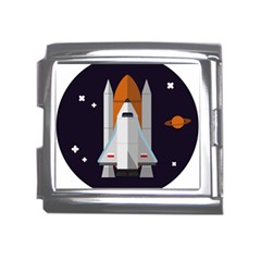 Rocket Space Universe Spaceship Mega Link Italian Charm (18mm) by Salman4z