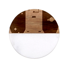 Rocket Space Universe Spaceship Classic Marble Wood Coaster (round)  by Salman4z